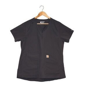 Carhartt Force Modern Fit Scrub Top Charcoal Grey (Black) Womens Large C12213
